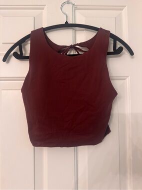 aerie Sleeveless Crop Top in Deep Burgundy